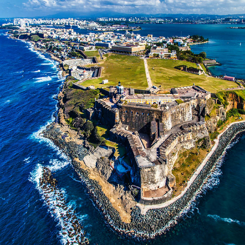 Aerial view of the Castillo San Felipe del Morro in Old San Juan, Puerto Rico 100 Jigsaw Puzzle 3D Modell