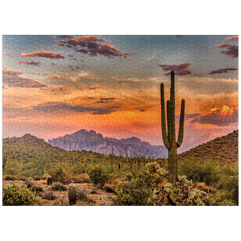 puzzleplate Sunset in the Sonoran Desert near Phoenix, Arizona 1000 Jigsaw Puzzle