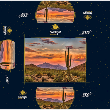 Sunset in the Sonoran Desert near Phoenix, Arizona 1000 Jigsaw Puzzle box 3D Modell