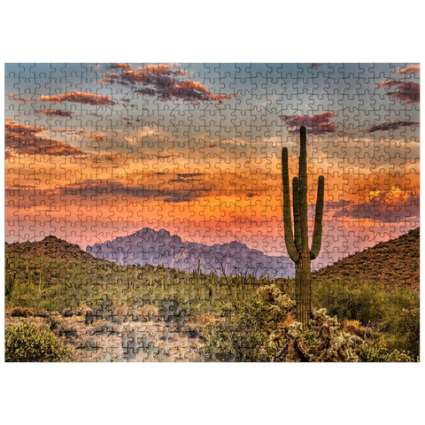puzzleplate Sunset in the Sonoran Desert near Phoenix, Arizona 500 Jigsaw Puzzle