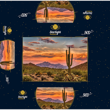 Sunset in the Sonoran Desert near Phoenix, Arizona 500 Jigsaw Puzzle box 3D Modell