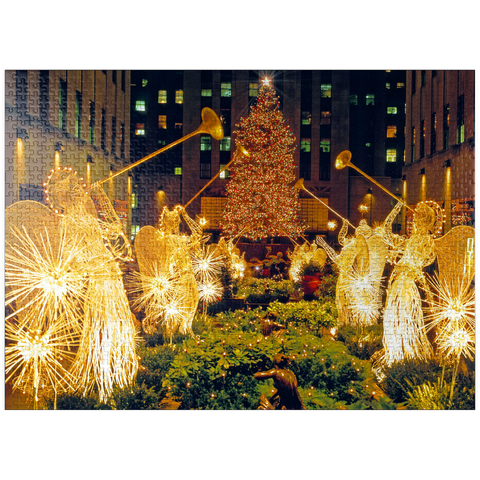 puzzleplate Rockefeller Center at Christmas time, New York City, New York, USA 1000 Jigsaw Puzzle