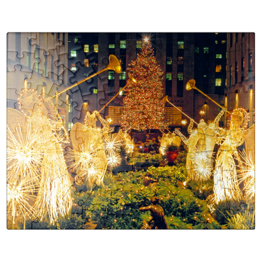 puzzleplate Rockefeller Center at Christmas time, New York City, New York, USA 100 Jigsaw Puzzle