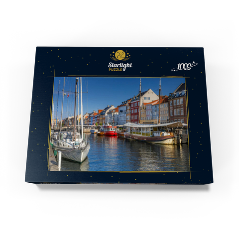 Boats at the branch canal Nyhavn in the district Frederiksstaden 1000 Jigsaw Puzzle box view1