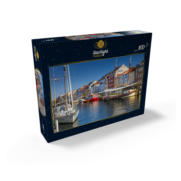 Boats at the branch canal Nyhavn in the district Frederiksstaden 100 Jigsaw Puzzle box view1