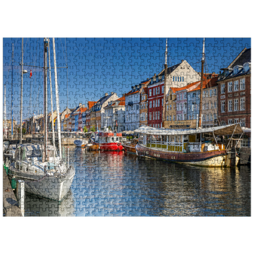 puzzleplate Boats at the branch canal Nyhavn in the district Frederiksstaden 500 Jigsaw Puzzle