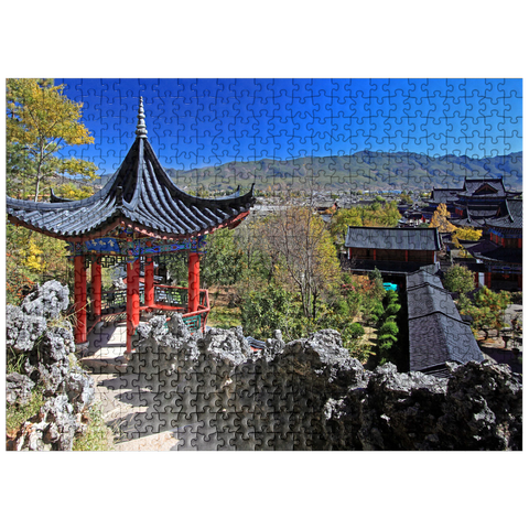puzzleplate Viewing pavilion over the residence of the Naxi rulers Mu in the old town of Dayan in Lijiang, Yunnan Province, China. 500 Jigsaw Puzzle