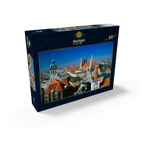 View of Marienplatz with Old Peter, Church of Our Lady and City Hall, Munich, Bavaria, Germany 100 Jigsaw Puzzle box view1