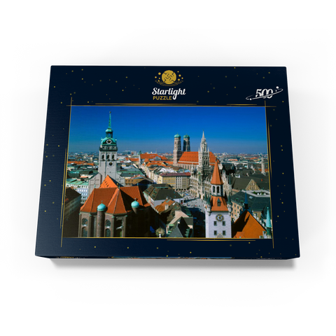 View of Marienplatz with Old Peter, Church of Our Lady and City Hall, Munich, Bavaria, Germany 500 Jigsaw Puzzle box view1
