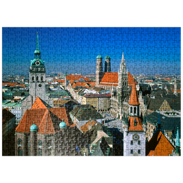 puzzleplate View of Marienplatz with Old Peter, Church of Our Lady and City Hall, Munich, Bavaria, Germany 500 Jigsaw Puzzle
