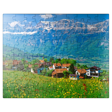 puzzleplate Kleinberg near Flums against Churfirsten, Canton St. Gallen, Switzerland 100 Jigsaw Puzzle