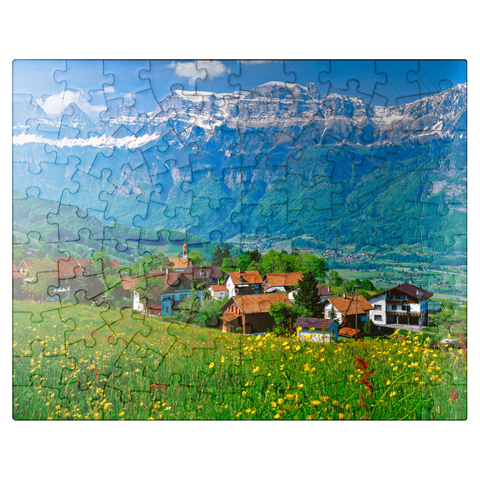 puzzleplate Kleinberg near Flums against Churfirsten, Canton St. Gallen, Switzerland 100 Jigsaw Puzzle