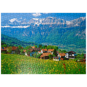 puzzleplate Kleinberg near Flums against Churfirsten, Canton St. Gallen, Switzerland 500 Jigsaw Puzzle