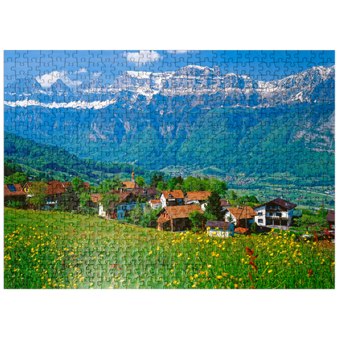 puzzleplate Kleinberg near Flums against Churfirsten, Canton St. Gallen, Switzerland 500 Jigsaw Puzzle