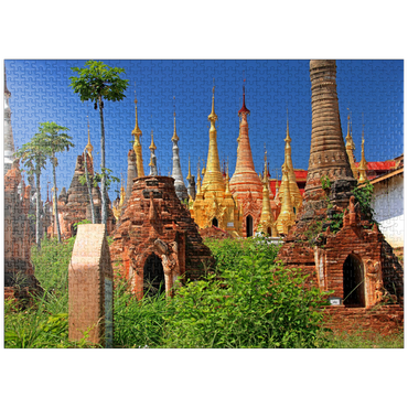 puzzleplate Pagoda forest of stupas of Shwe Indein pagoda near Indein village on Inle Lake, Myanmar 1000 Jigsaw Puzzle