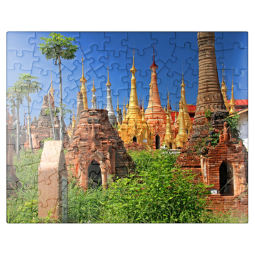 puzzleplate Pagoda forest of stupas of Shwe Indein pagoda near Indein village on Inle Lake, Myanmar 100 Jigsaw Puzzle
