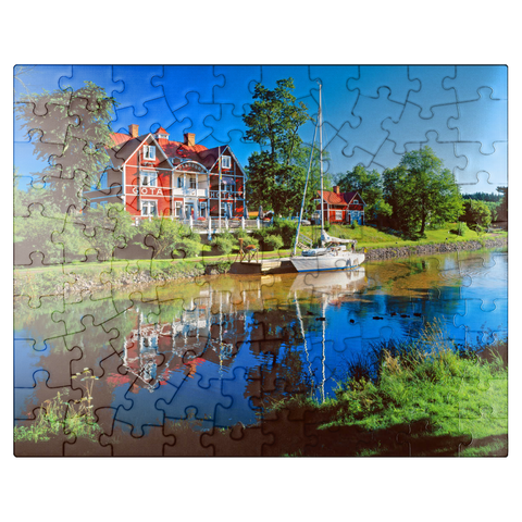 puzzleplate Göta Hotel by the Göta Canal, Borensberg, Östergötland, Sweden 100 Jigsaw Puzzle