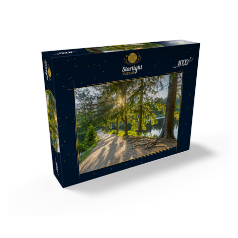 Lake Fichtel with the natural forest reserve Fichtelseemoor, high moor in the municipal area Fichtelberg 1000 Jigsaw Puzzle box view1