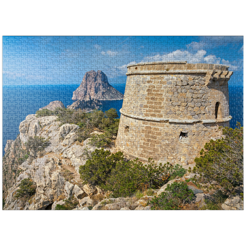puzzleplate Torre de Savinar with view to the islands Es Vedranell and Es Vedra - Ibiza, 1000 Jigsaw Puzzle