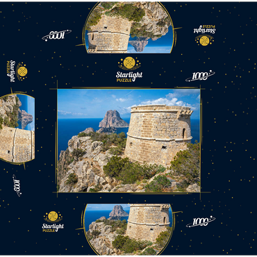 Torre de Savinar with view to the islands Es Vedranell and Es Vedra - Ibiza, 1000 Jigsaw Puzzle box 3D Modell