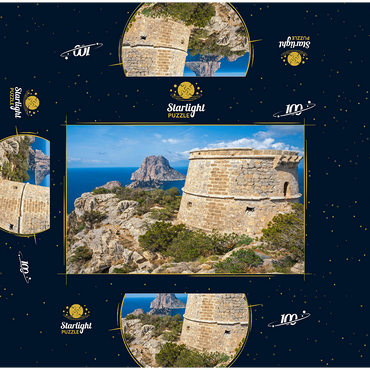 Torre de Savinar with view to the islands Es Vedranell and Es Vedra - Ibiza, 100 Jigsaw Puzzle box 3D Modell