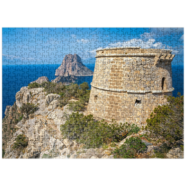 puzzleplate Torre de Savinar with view to the islands Es Vedranell and Es Vedra - Ibiza, 500 Jigsaw Puzzle