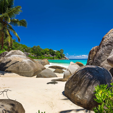Granite rocks at Carana Beach in Carana Bay, northern tip of Mahe Island, Seychelles 100 Jigsaw Puzzle 3D Modell
