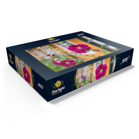 Hollyhocks on a house in the old town 1000 Jigsaw Puzzle box view1