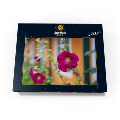 Hollyhocks on a house in the old town 500 Jigsaw Puzzle box view1