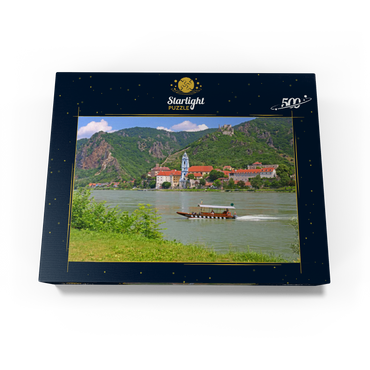 Passenger ferry on the Danube at Rossatz-Arnsdorf with view to Dürnstein - Austria 500 Jigsaw Puzzle box view1