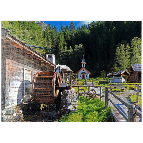 puzzleplate Water mill and chapel in the mill village near Gschnitz in the Gschnitz Valley 1000 Jigsaw Puzzle