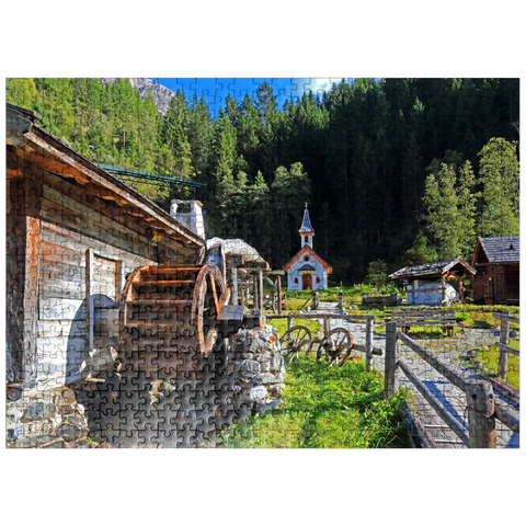 puzzleplate Water mill and chapel in the mill village near Gschnitz in the Gschnitz Valley 500 Jigsaw Puzzle