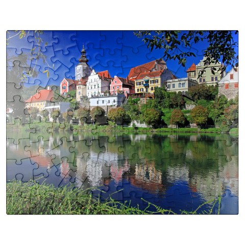 puzzleplate View over the river Mur to Frohnleiten, Styria, Austria 100 Jigsaw Puzzle