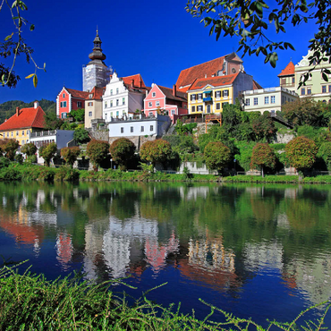 View over the river Mur to Frohnleiten, Styria, Austria 100 Jigsaw Puzzle 3D Modell