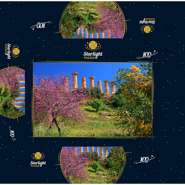 Flowering trees with the Temple of Heracles in the Valley of the Temples - Italy 100 Jigsaw Puzzle box 3D Modell