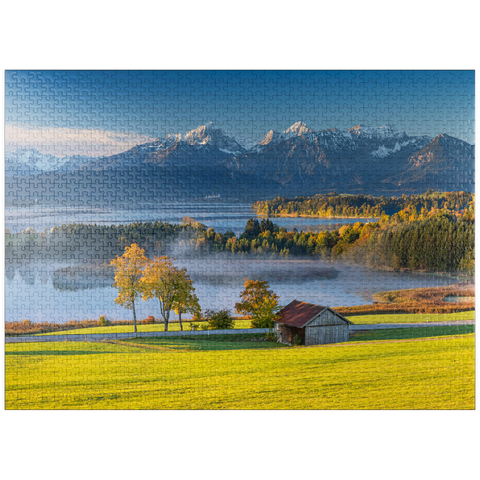 puzzleplate View over the Forggensee near Füssen 1000 Jigsaw Puzzle
