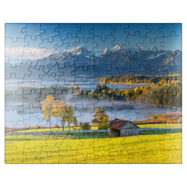 puzzleplate View over the Forggensee near Füssen 100 Jigsaw Puzzle