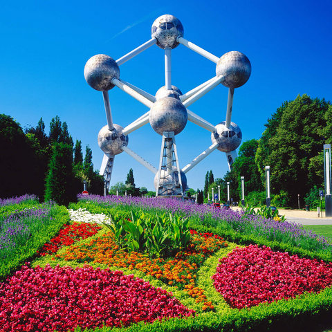 Atomium in Laeken district, built for the 1958 World's Fair - Brussels, Belgium 1000 Jigsaw Puzzle 3D Modell