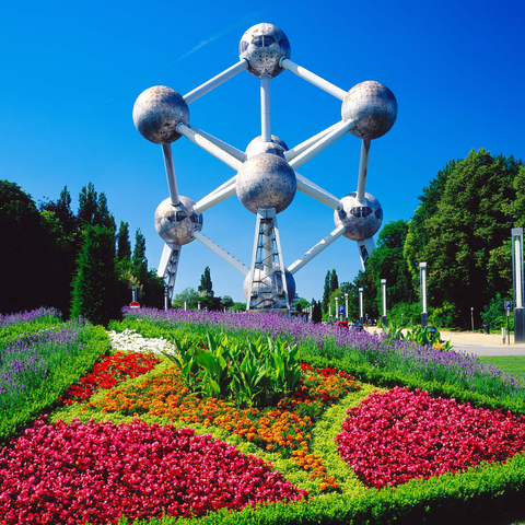 Atomium in Laeken district, built for the 1958 World's Fair - Brussels, Belgium 500 Jigsaw Puzzle 3D Modell