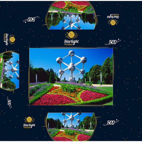 Atomium in Laeken district, built for the 1958 World's Fair - Brussels, Belgium 500 Jigsaw Puzzle box 3D Modell