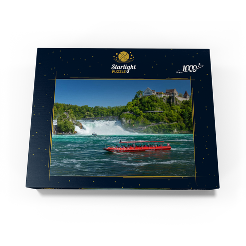 Round trip boats on the Rhine with view to the Rhine Falls to the castle Laufen 1000 Jigsaw Puzzle box view1