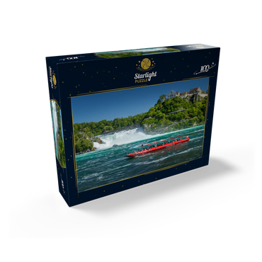 Round trip boats on the Rhine with view to the Rhine Falls to the castle Laufen 100 Jigsaw Puzzle box view1