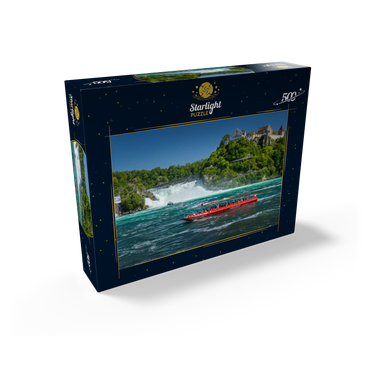 Round trip boats on the Rhine with view to the Rhine Falls to the castle Laufen 500 Jigsaw Puzzle box view1
