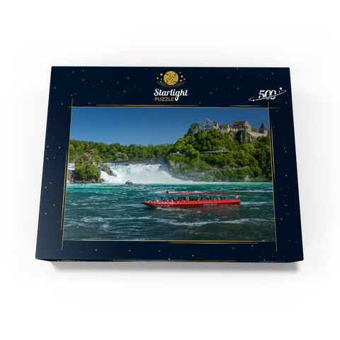 Round trip boats on the Rhine with view to the Rhine Falls to the castle Laufen 500 Jigsaw Puzzle box view1