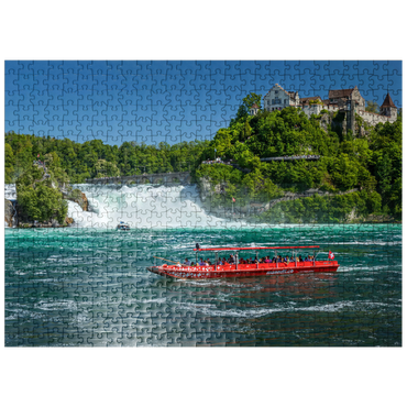 puzzleplate Round trip boats on the Rhine with view to the Rhine Falls to the castle Laufen 500 Jigsaw Puzzle