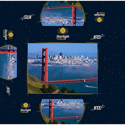 Golden Gate Bridge in front of San Francisco, California, USA 1000 Jigsaw Puzzle box 3D Modell