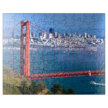 puzzleplate Golden Gate Bridge in front of San Francisco, California, USA 100 Jigsaw Puzzle