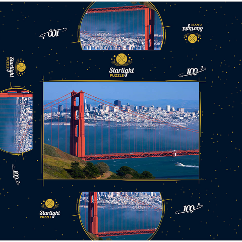 Golden Gate Bridge in front of San Francisco, California, USA 100 Jigsaw Puzzle box 3D Modell
