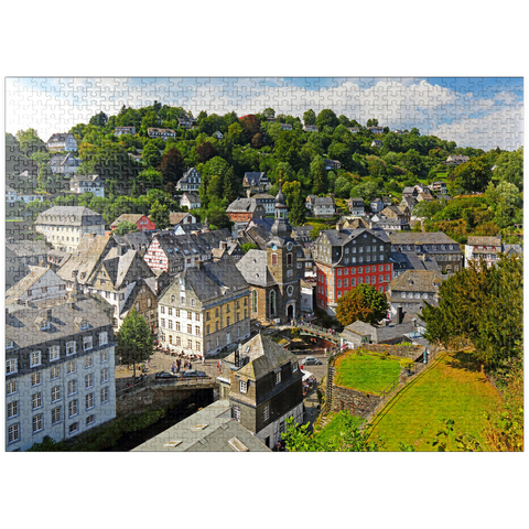 puzzleplate Old town with Protestant town church, Monschau 1000 Jigsaw Puzzle