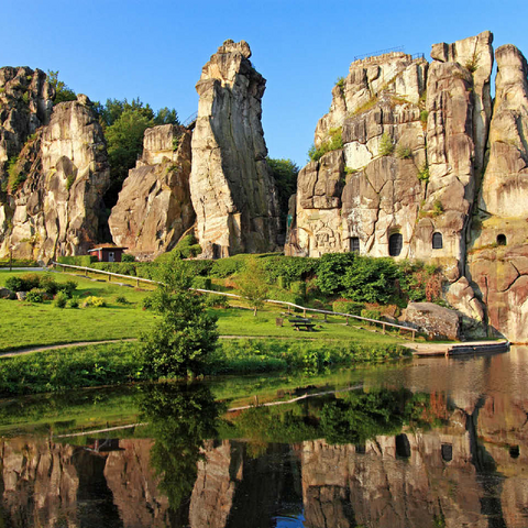 Externsteine in the morning light near Horn-Bad Meinberg, North Rhine-Westphalia, Germany 100 Jigsaw Puzzle 3D Modell